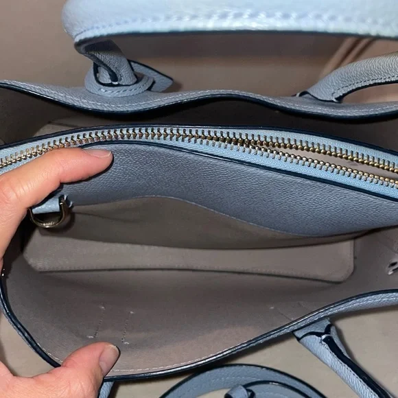 Kate Spade Margaux Medium Satchel Crossbody Bag in Blue with Silver Hardware - Picture 11 of 17